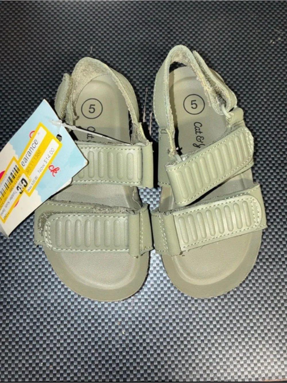 Cat & Jack Olive Green Adjustable Kids Sandals